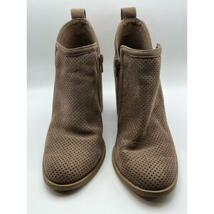 Madden Girl Boots Womens Evita Ankle Bootie Brown Perforated Pull On Casual